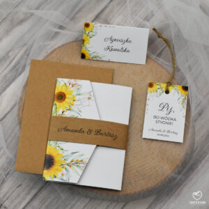 Daisy – rustykalne zaproszenia ślubne ze słonecznikami